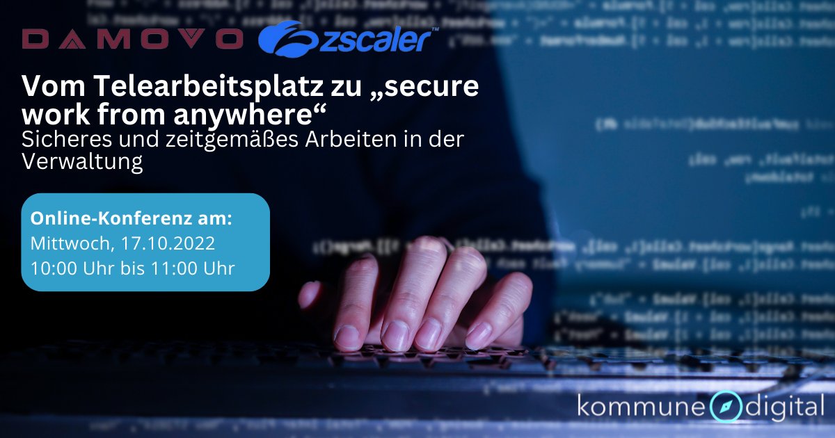 kd_forum's tweet photo. Wie können Kommunen gewährleisten, dass ihre Mitarbeitenden gefahrlos von überall aus arbeiten können?
Das erfahren Sie in unserer Online-Konferenz: 
🔗https://t.co/QfjXnNDXwU
#kdforum #itsecurity https://t.co/62BQpZwUNI