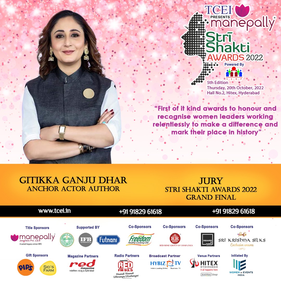 geetikaganju's tweet photo. #TCEI - Women In Events India 
Glad to support the spirit behind the #Manepally #StriShaktiAwards 2022
As #jury 
In the 5th Edition - 
Continuing to recognise women leaders blazing the trail.
#GitikkaGanjuDhar #WomanAchievers #WomanAwards 
#Jury https://t.co/wF8DM3Y7Ue