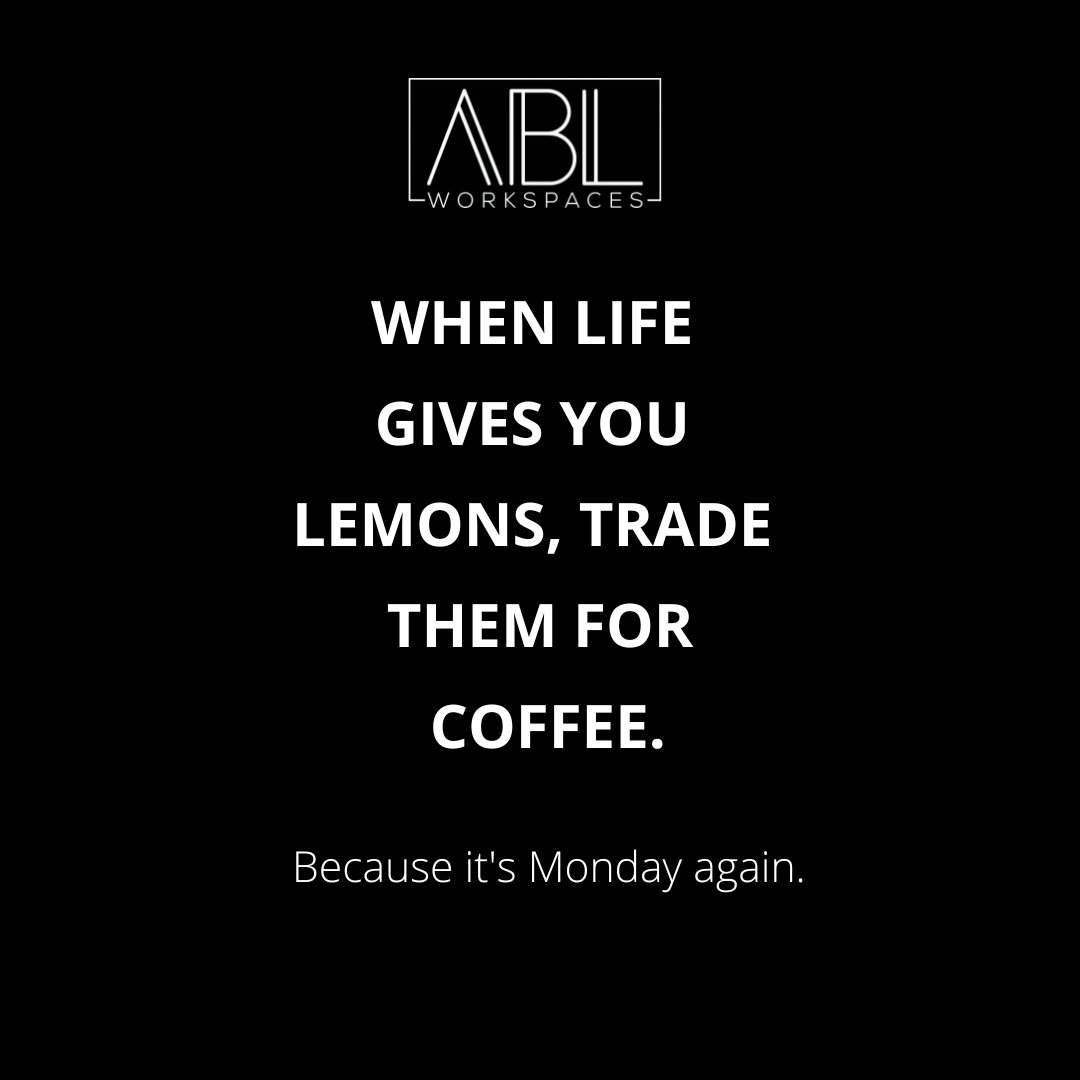 ABLWorkspaces's tweet photo. Monday! can we meet next week, please ...
.
.
.
#monday #sleepymonday #mondaygoback #coworking #instadialy https://t.co/j2HGi5PFan