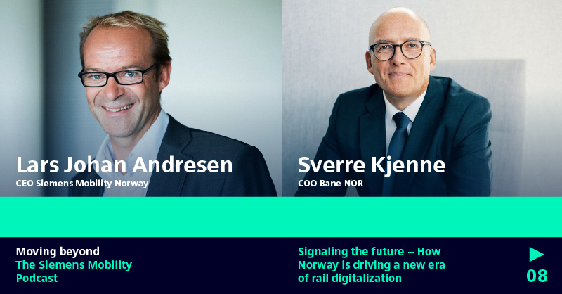 SiemensMobility's tweet photo. Catch the latest episode of our #movingbeyond podcast, to discover the future of rail that is being developed in Norway.