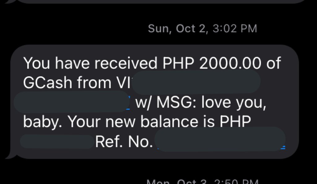 hansolbestboy's tweet photo. love language ko talaga yung words of affirmation 

... na sent via gcash https://t.co/oMqSpj5Jlt