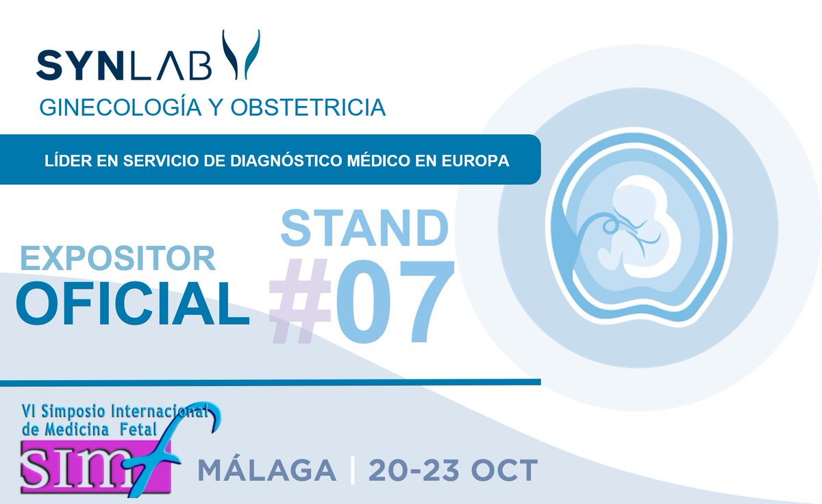 SYNLAB_ES's tweet photo. Estaremos presentes en VI Simposio Internacional de Medicina Fetal. Visítenos por nuestro #Stand07, nuestros expertos le informará sobre la tecnología más avanzada y precisa de SYNLAB en #diagnostico_prenatal #TPNI #neoBona #preconcepcion #ginecología #infertilidad #embarazo https://t.co/LSFXk9569V