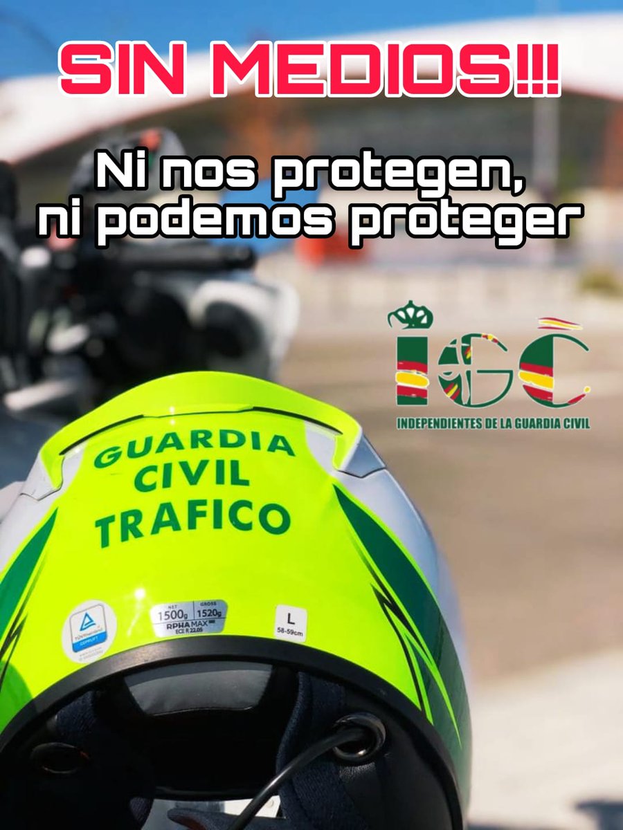 #IGC denuncia que l@s #GuardiaCivil de la #AgrupacionTrafico, carecen de CASCOS y de ROPA ADECUADA para el servicio diario en carretera.
No se protege a quien protege 😠😠😠😠
INDIGNANTE

igcprofesional.es/2022/10/17/deb…