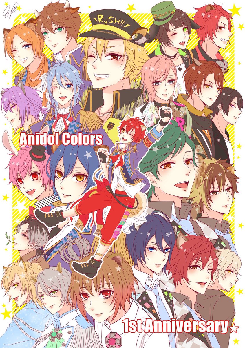 「ショック受けてるんだけども、アニドルカラーズ…大好きでした…過去絵だけどこんな全」|艶弥🍅のイラスト