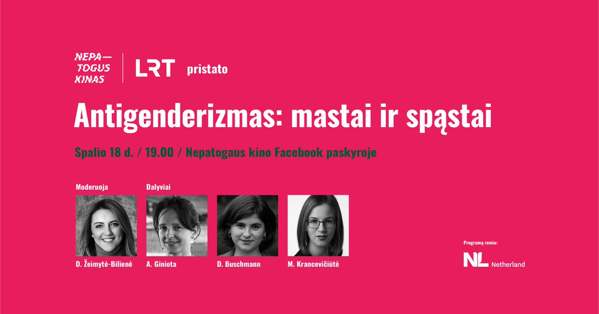 Very pleased to be invited to Nepatogus Kinas / Inconvenient Films festival to talk about anti-gender tendencies in Lithuania! nepatoguskinas.lt/2022/renginys/… Join us on the 18th Oct at 7pm (GMT+3) on FB!