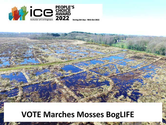 Under 32 hours left to vote for #MarchesMossesBogLIFE project's innovative engineering to restore rare #Peat bog including Fenn's, #Whixall and Bettisfield Mosses #NationalNatureReserve in the #ICEPeoplesChoice Award 2022 Vote at: ice.org.uk/what-is-civil-… #Shropshire #Wrexham