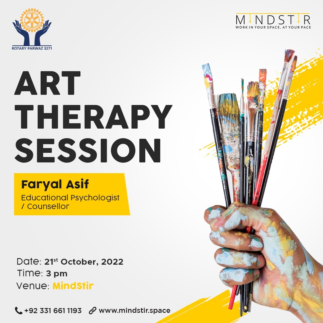MindStir_Cowork's tweet photo. Join us as we welcome Farayl Asif at MindStir for an Art therapy session.
Be the best version of yourself with this therapeutic session.
Join us on 21st October 2022 | at 3 pm
Register now: https://t.co/PO9pvsK3cz
#MindStir #ArtTherapy #Event #Team #Activitiy #CoworkingSpace https://t.co/YqUC99GFOP
