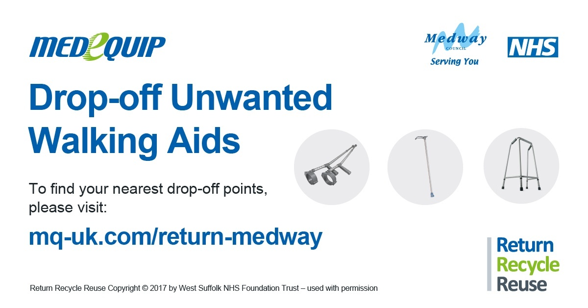 medway_council's tweet image. Have you got any unwanted walking aids at home? 🤔 

Help the environment and the NHS by helping us reuse them as part of National Recycle Week! ♻️

Find out more 👉 orlo.uk/bMgqo