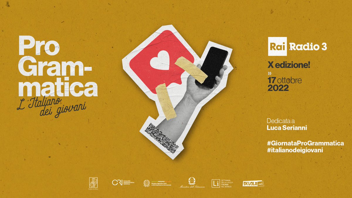 Radio3scienza's tweet photo. Che rapporto ha l'inglese scientifico con italiano? Ce lo racconta @AstroLinda99 in occasione della X edizione della #GiornataProGrammatica.
E poi andiamo al Festival @informatici Senza Frontiere che si terrà a Rovereto dal 20 al 22 ottobre, con #GiovannaSissa @UniGenova https://t.co/jPYeWW0WRO