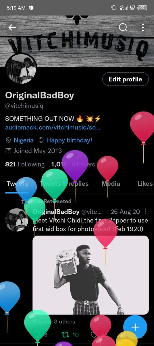 vitchimusiq's tweet photo. +1 and it's been God's Hand Upon My Life, Against All Odds God You Did This One!! Happy Birthday @vitchimusiq and for the first time I got balloons from Twitter 😁
#BurnaBoy #Phyna #kaduna #Wizkid #17thOct https://t.co/4bLmKxamfm