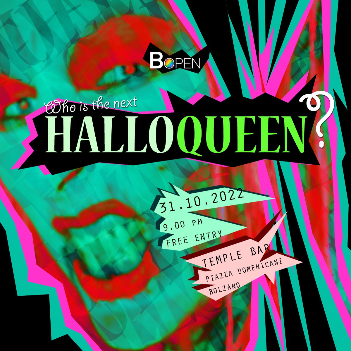 OvoGenesi's tweet photo. LUNEDI' 31 OTTOBRE dalle ore 21.00 al Temple bar ritorna la serata di HalloQUEEN pensata per la comunità LGBT ma come sempre aperta a tutti! FREE ENTRY! 
❤️Dalle ore 01.00, la festa si sposterà  alla Disco OK in Via Gilm, 7!💜
❤️🧡💛💚💙💜
@bolzanoopen #bopen #halloqueen https://t.co/UojnBxRIyu