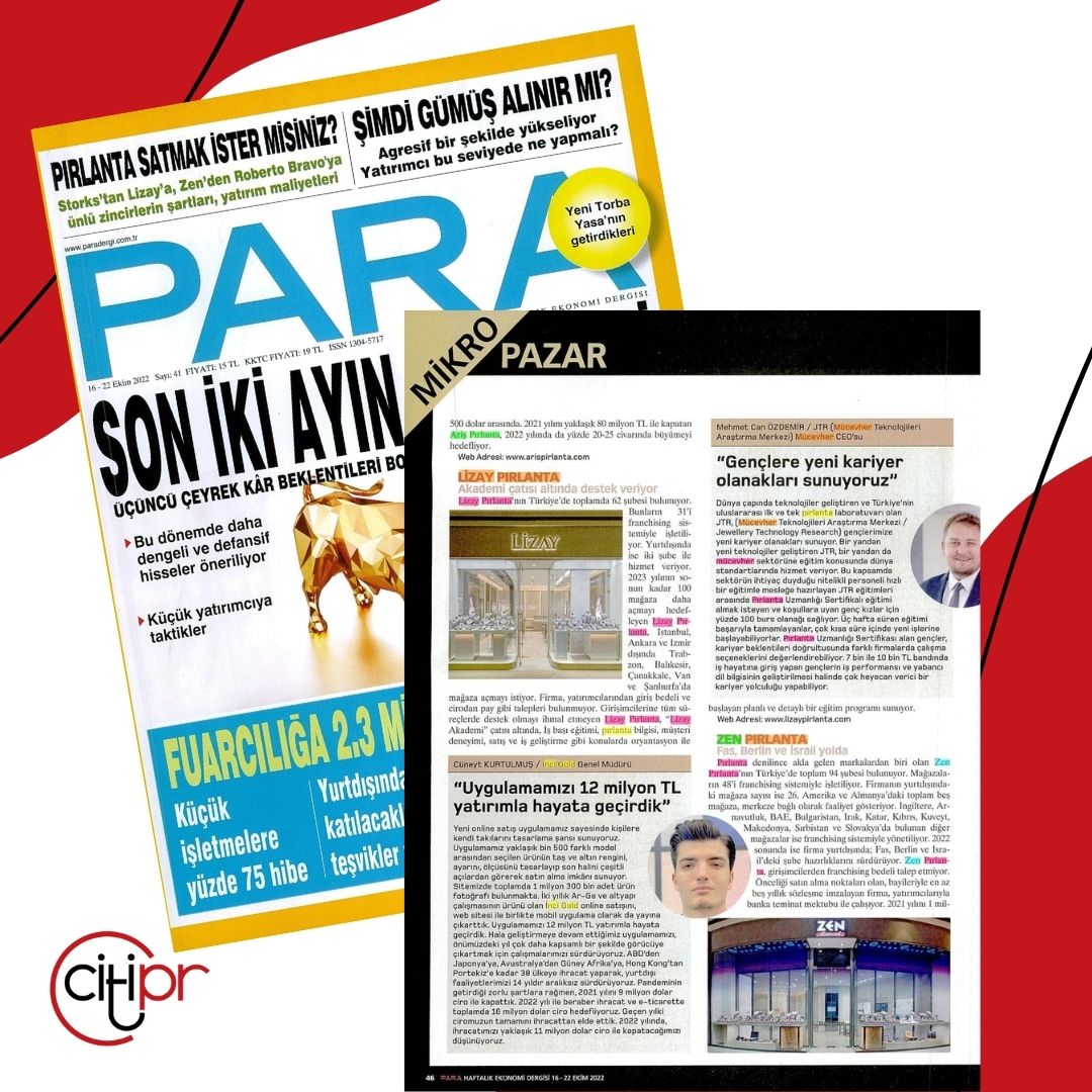 📌 "Uygulamamızı 12 milyon TL yatırımla hayata geçirdik"👉🏼 <a href="/ParaDergisi/">Para Dergisi</a>

İnci Gold <a href="/incigoldjewelry/">İnci Gold Jewelry</a>