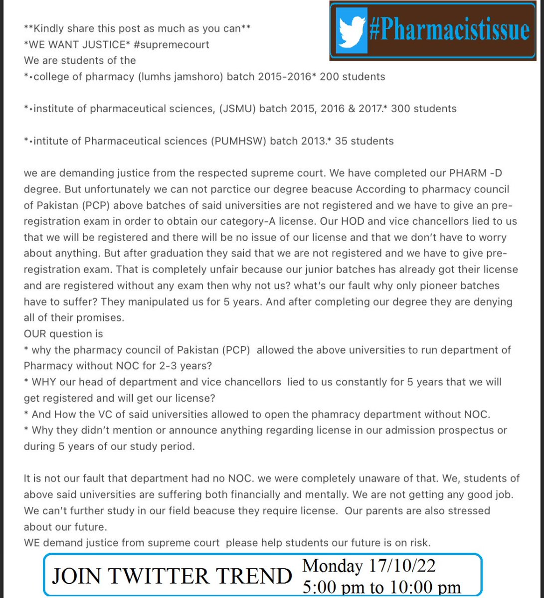 binte_basit's tweet photo. We want justice !
#Pharmacistissue https://t.co/iO2z5dlTX4