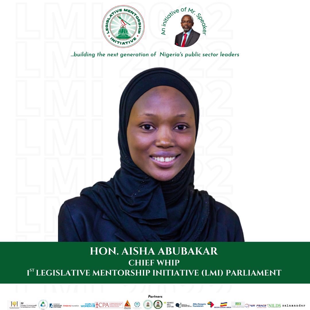 Officiallmi_Ng's tweet photo. Chief Whip - Hon. Aisha Abubakar 

Deputy Chief Whip - Hon. Jane Harry

Clerk - Hon. Nature-Iboro Edet

Deputy Clerk - Hon. Muhammad Ismail

@mirya_sabo @JaneHar38638683 @officialiboro @AbuOlise @mbshyr 
#leadership
#gbajafellows
#legislativementorshipinitiative 
#lmi2022 https://t.co/oL0gxAVjZu