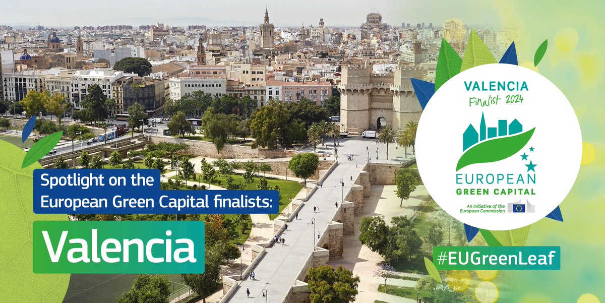 EUGreenCapital's tweet photo. Meet #EUGreenCapital finalist: @VLCVerda🇪🇸

@VLCVerda is renowned for the creation &amp; protection of green spaces, like the @GVAparcs 🏞️

It is also the European Capital of Smart Tourism in 2022😍

Don't miss Valencia at the #EUGreenCapital Awards Ceremony on 27 October! https://t.co/NazeYDoFQm
