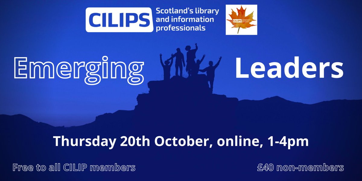 CILIPScotland's tweet photo. Today's the day! Our next online Autumn Gathering #EmergingLeaders is taking place this afternoon - click quick to join us for an array of inspiring sessions (free for all @CILIPinfo members): https://t.co/cviDxxVxmF https://t.co/A2GjjmkIuM