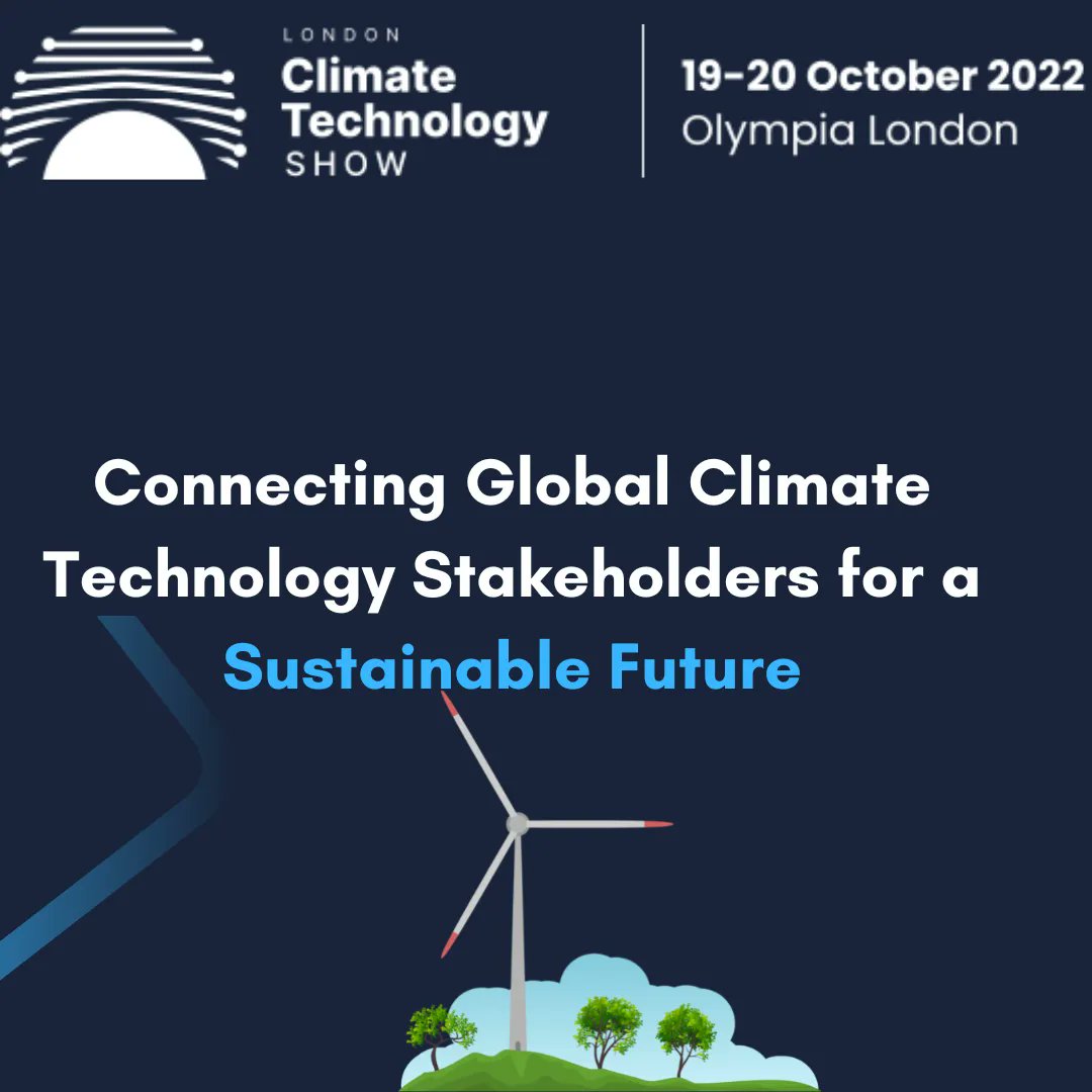 Meet sustainability players and decision-makers across sectors at London Climate Technology Show from 19 – 20 October 2022
Connecting global climate technology stakeholders for a brighter tomorrow. mobilitymakers.co/mobility-event… 

#mobility  #Energytransition  #Digitaltransformation