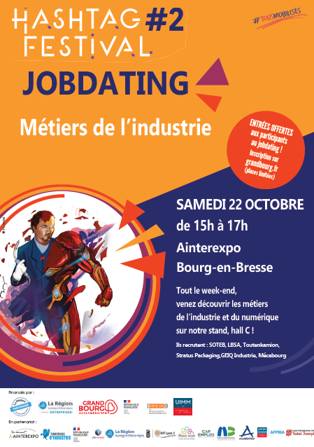 IsabelleCharrel's tweet photo. #Tousmobilisés
Les 22 et 23-10 à @Ainterexpo01 c'est le Hashtag#2 Festival pour les amateurs de cosplay manga anime
📢@GrandBourgAgglo ses partenaires et #Poleemploi organisent un job dating le 22-10 de 15h à 17h !
Des places sont offertes 🍀INSCRIPTION👇
https://t.co/F03xUsmPJm https://t.co/1nHFQOOzwj