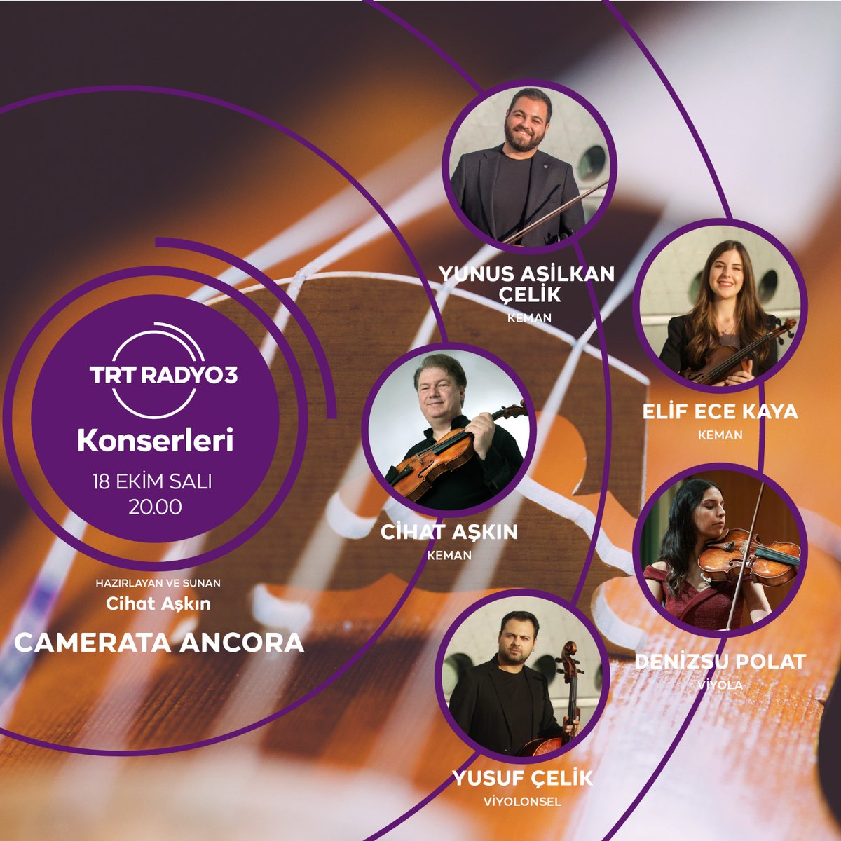 AskinCihat's tweet photo. TRT RADYO 3 KONSERLERİ

Her ayın 3. Salı akşamı saat 20.00 de TRT İstanbul Radyosu’ndan yayınladığımız canlı stüdyo konserleri devam ediyor. 

Bu hafta çok genç ve yeni bir topluluk mikrofonlarımıza konuk oluyor.

CAMERETA ANCORA

Yarın akşam buluşmak dileğiyle

@TRTistradyosu https://t.co/boe0fozn6p