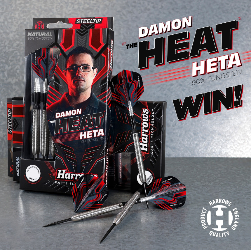 🚨COMPETITION TIME🚨

We are giving one lucky follower the chance to win a set of Damon Heta's new natural 90% tungsten darts!

To enter: 
1. Follow <a href="/DamonHeta180/">Damon Heta</a> and <a href="/HarrowsDarts/">Harrows Darts</a>
2. Like and RT this post
3. Tag three friends

Winner announced Tuesday at 3pm.

#TheHeat #Darts
