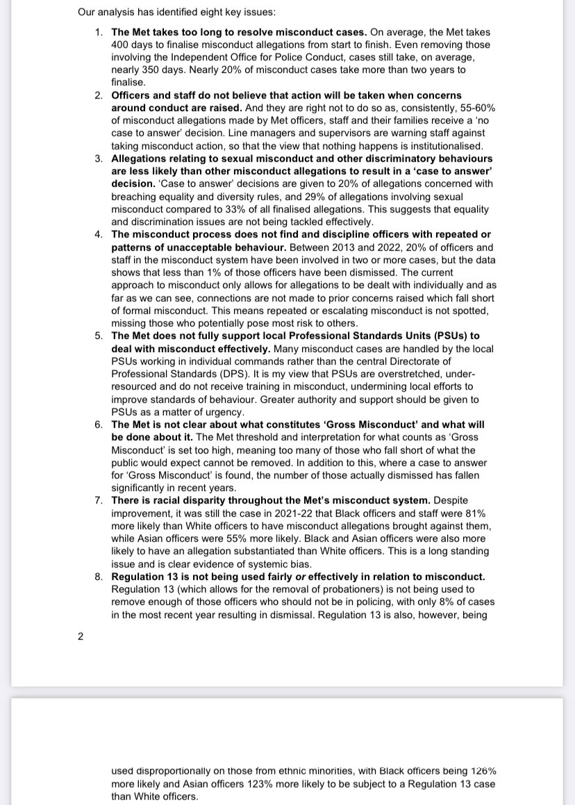 AVintenAuthor's tweet photo. ‘20% of officers and staff in the misconduct system have been involved in two or more cases, but the data shows less than 1% of those officers have been dismissed’ REPEAT offenders ignored by the Met! #CaseyReview #BaronessCasey #MetMisconduct https://t.co/VByl4ONsfs https://t.co/Po4hoJY0mT