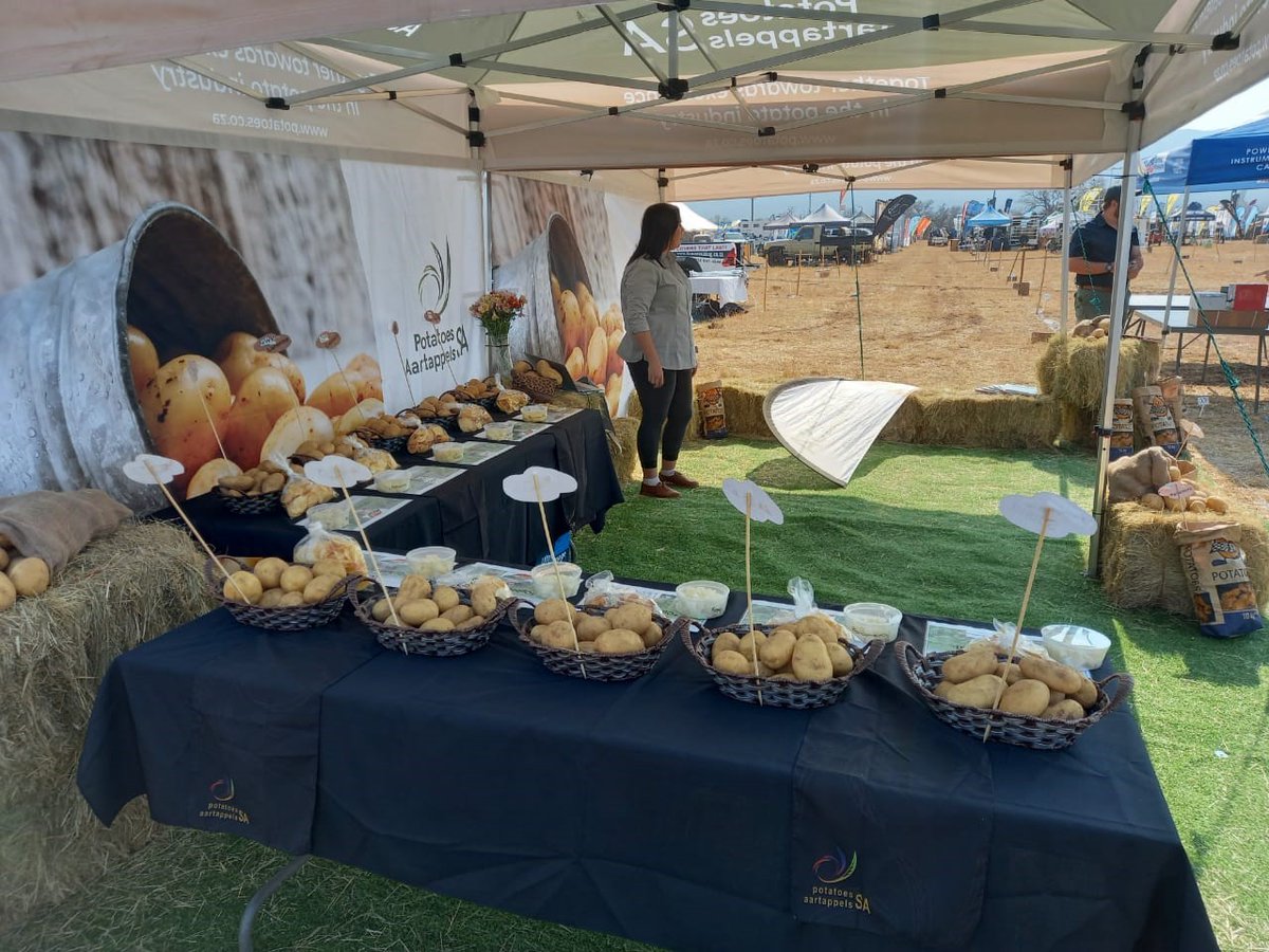 potatoes_za's tweet photo. Potatoes South Africa showed up and connected with farmers, community members and more at the Farmers Marketing Day 📢🚜🥔🌱 in Vivo, #Limpopo on 14 October 2022. "Gesondheid… uit die grond uit / Goodness from the Earth!"

#PotatoesSA | @potatoes_za | @Willie18674579 https://t.co/Vwb9Ufx66F