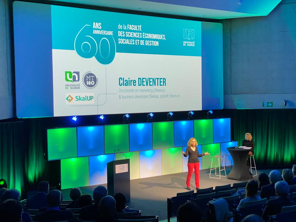 skalup_com's tweet photo. Notre doctorante en entreprise @clairedeventer a pu présenter sa thématique de thèse lors des 60 ans de la faculté des sciences économiques et de gestion de @UNamur 🎉

Une belle collaboration avec @Cercle_Nadi @NADI_institute  qui nous permet de mieux concevoir nos logiciels😃 https://t.co/u9FZSAcwPi