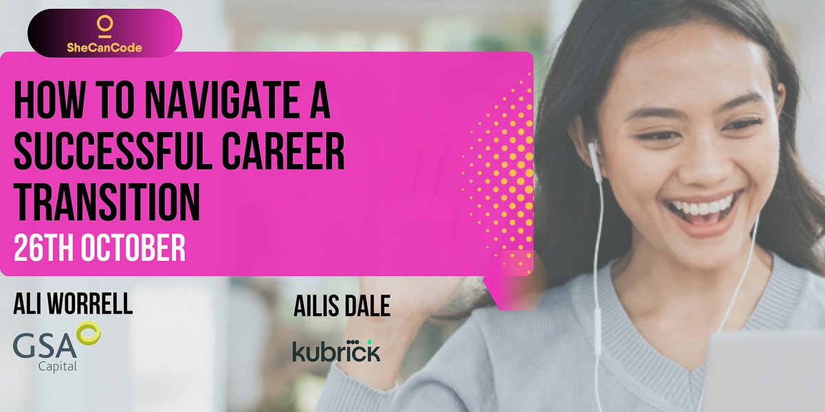 Thinking about changing #careers? We've got the #webinar for you! 

Join us, <a href="/gsacapital/">GSA Capital</a> &amp; <a href="/KubrickGroup/">Kubrick Group</a> on 26 Oct where we'll be discussing the #techtalent shortage, skills needed to plug the gap &amp; how easy it is to transition. 

Register for free: bit.ly/3SDOauJ