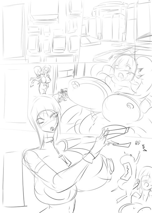 ラフで敵役キャラやら流れやらを…たぶん使わないと思われるが… 