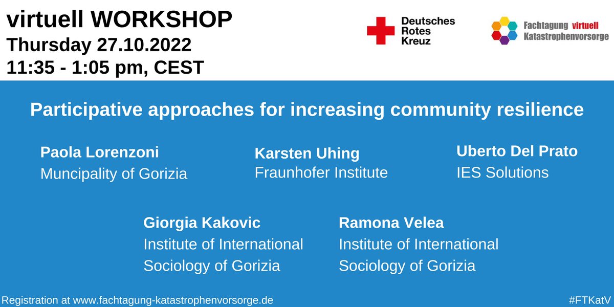 resiloc's tweet photo. #RESILOC Workshop on "Partizipative approaches for increasing #community_resilience" Join us at the German Conference on DRR #FTKV22. Register under: https://t.co/mVGTCwslAQ https://t.co/Lh7AM9es2v