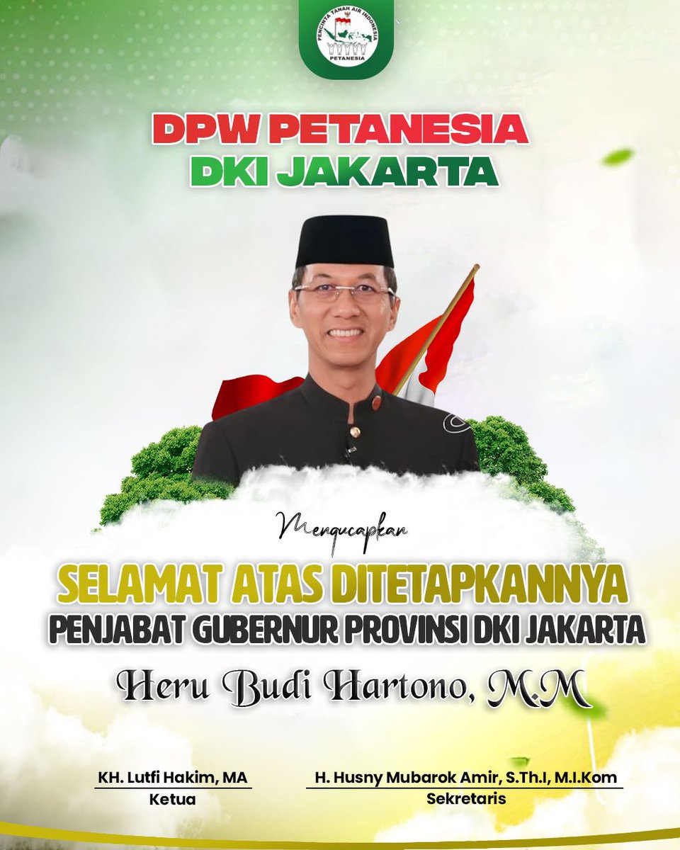 Selamat dan Sukses atas Pelatikan Bapak Heru Budi Hartono sebagai Pejabag Gubernur Jakarta