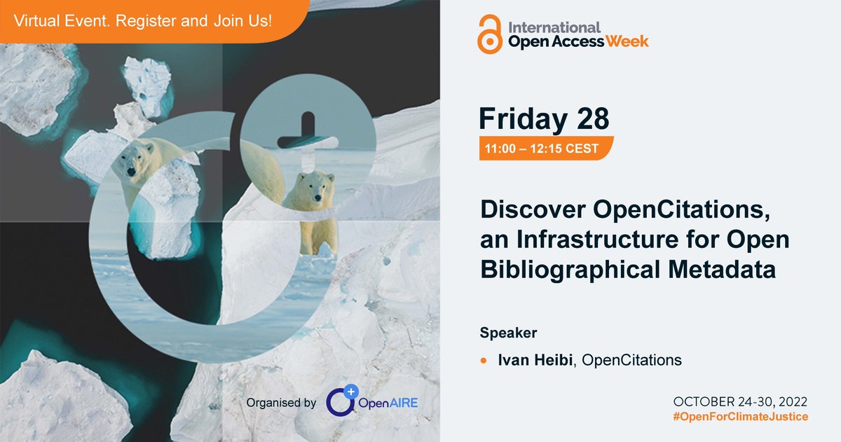 OpenAIRE (@openaire_eu) on Twitter photo (1/2) In this demo session <a href="/opencitations/">OpenCitations</a> Responsible for the Technical Infrastructure Ivan Heibi will present the integrations that have already been accomplished and future integrations and developments. #OAWeek #OpenforClimateJustice #OpenAIRE (1/2) In this demo session <a href="/opencitations/">OpenCitations</a> Responsible for the Technical Infrastructure Ivan Heibi will present the integrations that have already been accomplished and future integrations and developments. #OAWeek #OpenforClimateJustice #OpenAIRE
