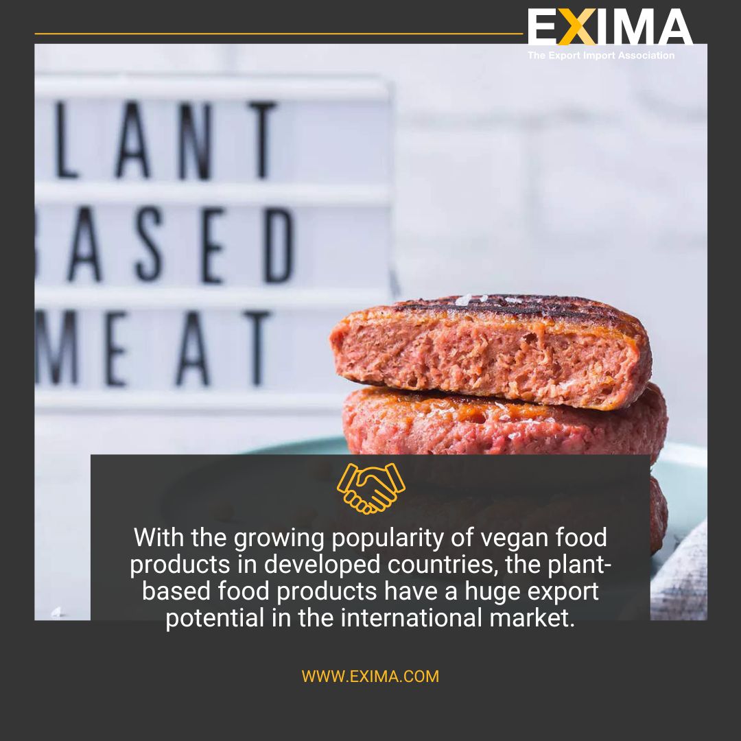 EXIMA_intl's tweet photo. With the growing popularity of vegan food products in developed countries, the plant-based food products have a huge export potential in the international market. Read the full article  - https://t.co/desIuEdihO 
.
.
#EXIMA #internationaltrade https://t.co/csJTxmblAj