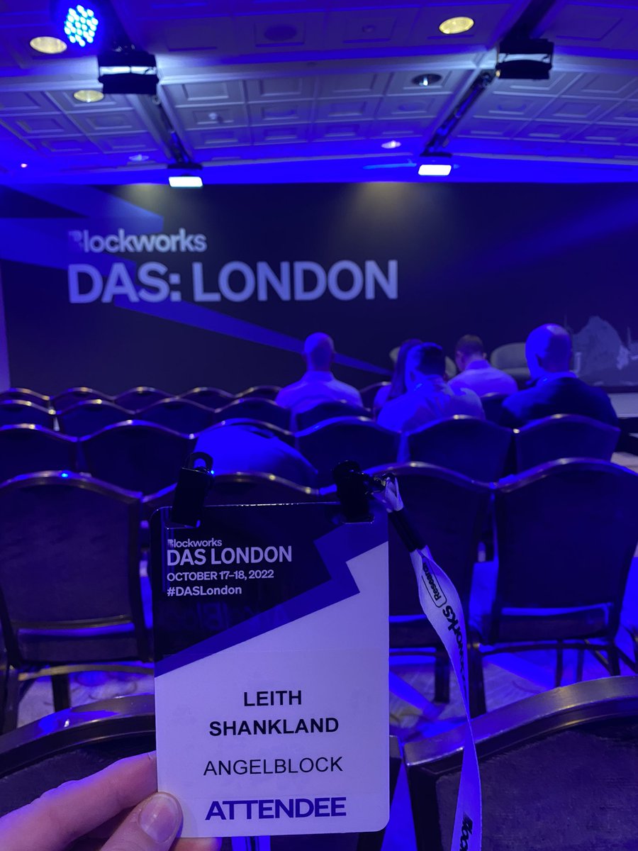 leithshankland's tweet photo. Attending the @blockworks Digital Asset Summit in London. Excited to network and talk everything @AngelBlock_io with everyone. Very interesting topics being discussed around institutional involvement in the market 💡 https://t.co/gtYBRxxule