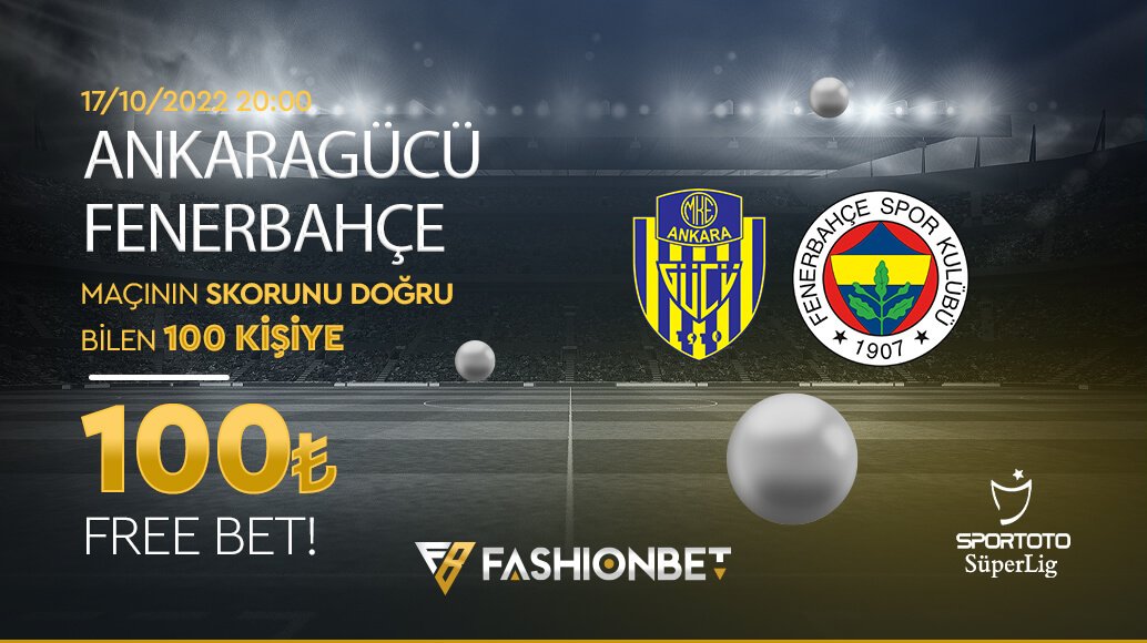 fashionbet_'s tweet photo. 🎁Ankaragücü - Fenerbahçe karşılaşmasının skorunu doğru tahmin eden 100 kişiye 100₺ Freebet hediye!

👉Yapman gerekenler;

🔝Gönderiyi Retweetle,  
🐦Hesabımızı takip et, 
✏️Kullanıcı adını yoruma bırak!

📲https://t.co/hmAXb9XfQj https://t.co/hdYmnavepJ