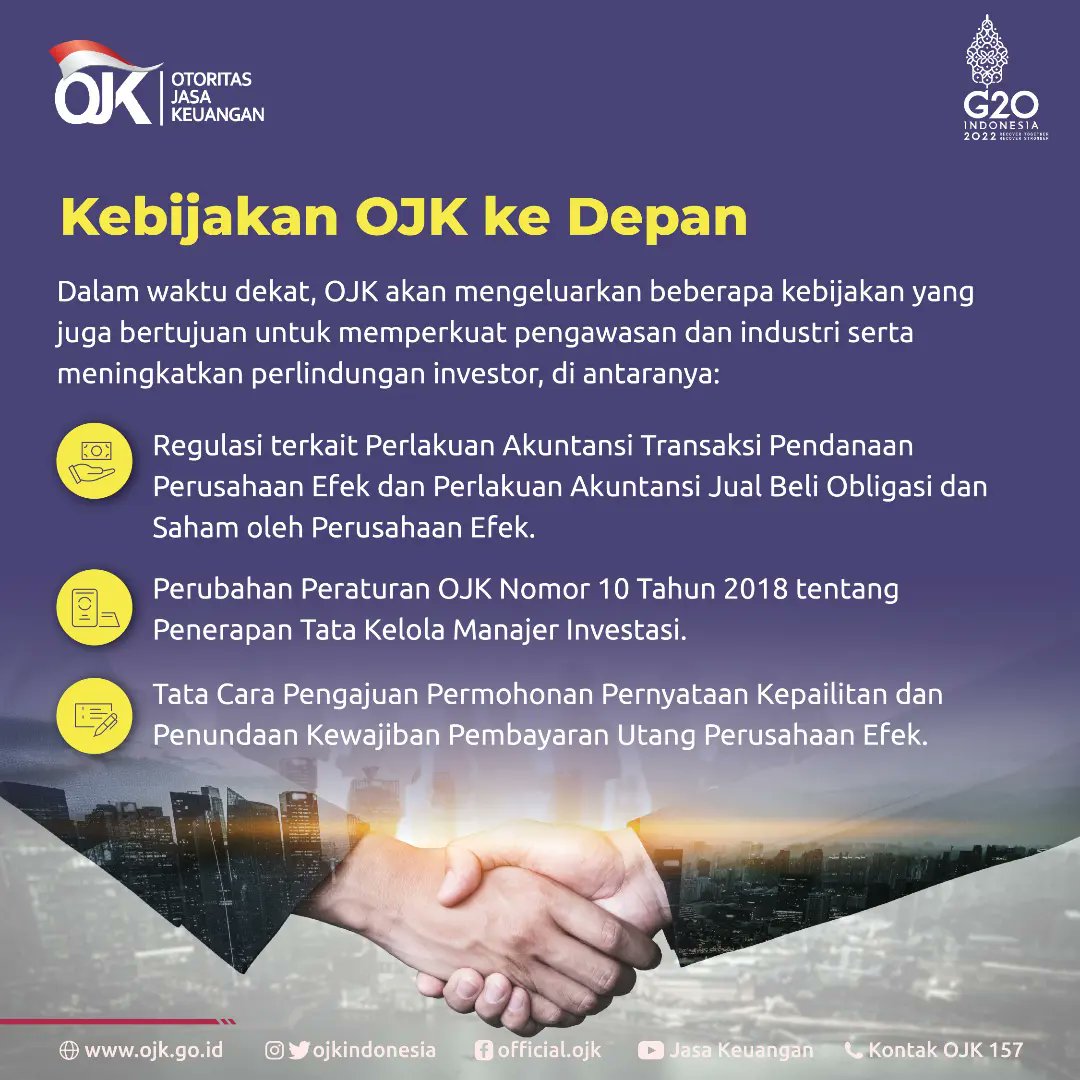 ojkindonesia's tweet photo. Apa saja upaya OJK tersebut? Yuk kita simak di postingan berikut. 
Sobat juga bisa mengunduh informasi lengkapnya dalam siaran pers di situs https://t.co/MvwJYYhexi.

#OJKIndonesia #Keuangan #PasarModalHebat #PasarModal #Investor #PerlindunganKonsumen #Proaktif #Kolaboratif https://t.co/e7lwxJTOYp