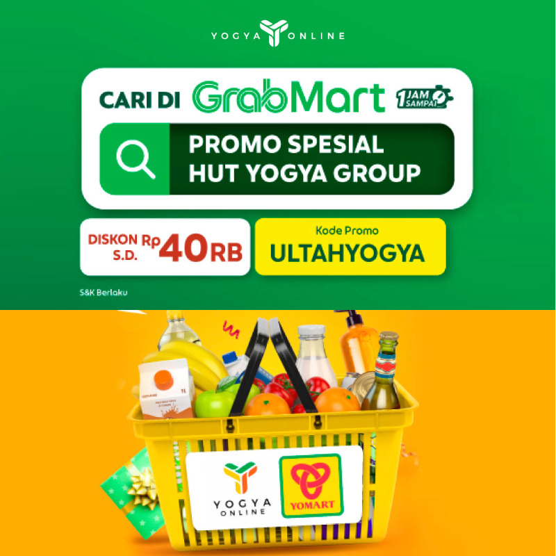 yogyaonlineID's tweet photo. Butuh instan tapi tetap hemat? Cari toko Yogya Online di aplikasi GrabMart dijamin satu jam sampai! Belum lagi saat ini ada Voucher Diskon s.d 40 ribu dalam rangka HUT Yogya Group. Yuk belanja sekarang!
#GrabMart #GrabJabar #Yogyaonline
