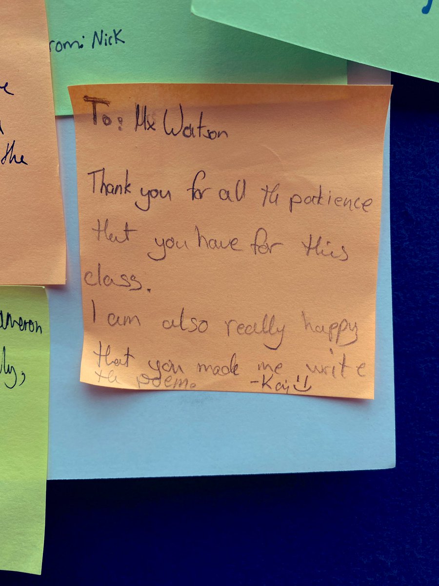 CaitlinSWatson's tweet photo. Can’t think of a better way to end the first sprint of 2022/23. Grateful to to the #SSVStudentLeaders for arranging this wonderful wall of “Thanks” and to this lovely student from a boisterous class 🥰 https://t.co/7lVbUsyFo9