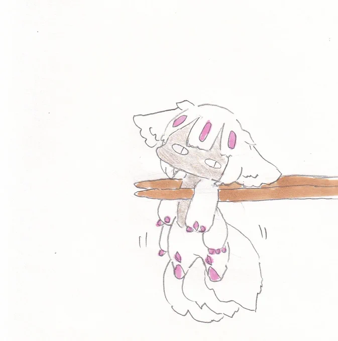 箸でつままれるそす子。#イラスト #メイドインアビス 