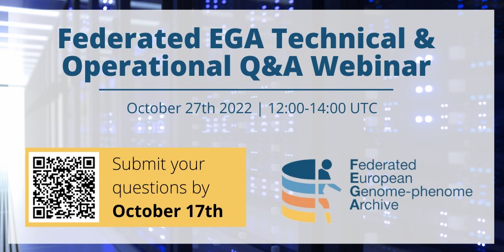 🔧 Do you have technical or operational questions about setting up and operating a Federated EGA Node? 🙌 Join the #FederatedEGA Q&A webinar to learn from the expert. Register now 👉 elixir-europe.org/events/federat… @EGAarchive