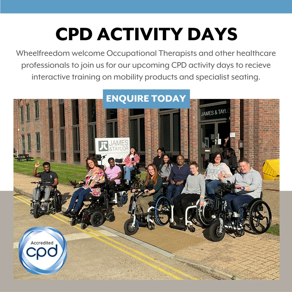 Wheelfreedom's tweet photo. Gain 3 CPD points with our in-house #CPDtraining where you will receive a combination of interactive and practical learning on #wheelchairs, #powerchairs and specialist #seating solutions. Give us a call on 0800 025 8005 to find out upcoming dates.

#occupationaltherapists https://t.co/63fMZZhUat