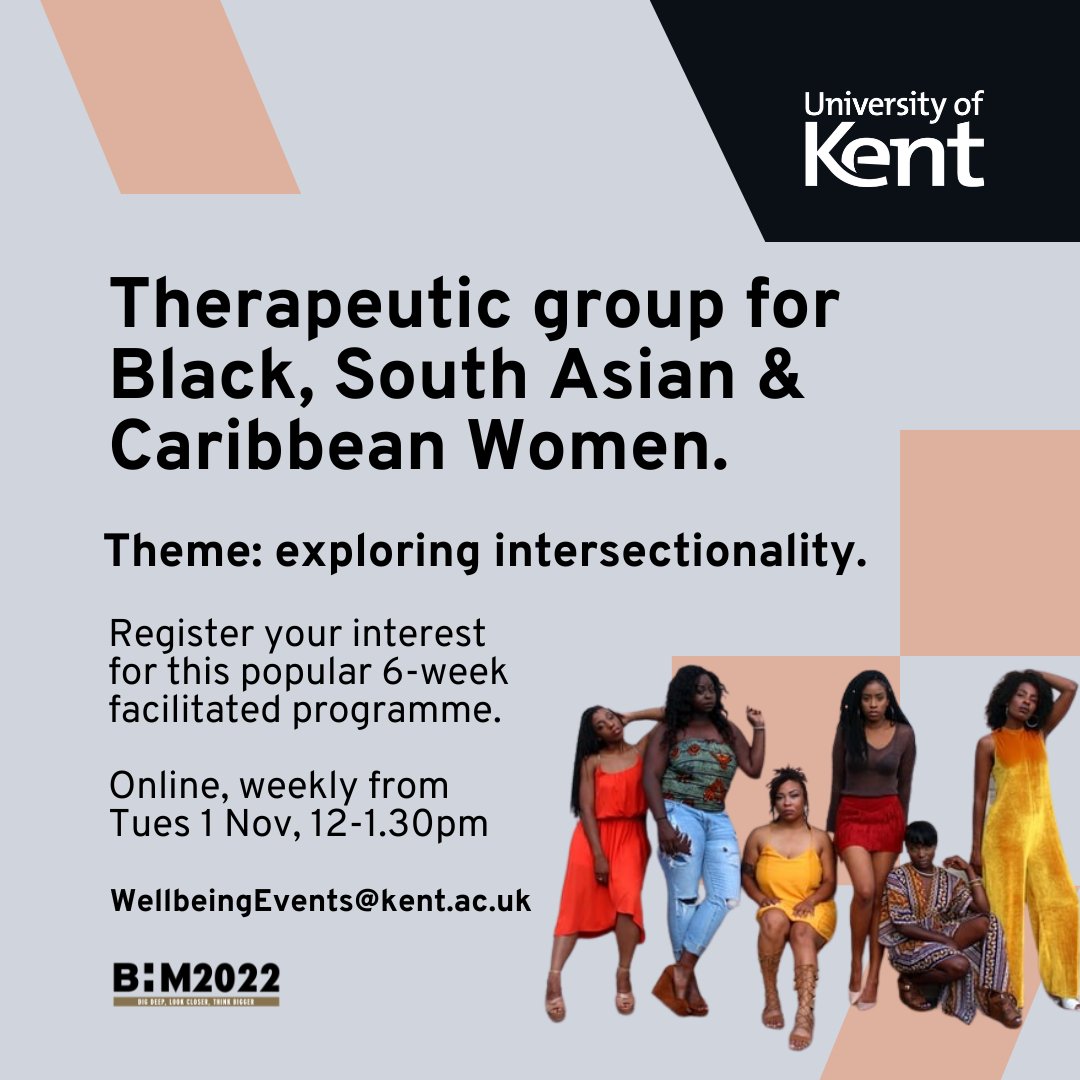Please email WellbeingEvents@kent.ac.uk if you would like to share your experiences in this 6-week facilitated programme exploring different themes each week 😊

<a href="/UniKent/">University of Kent</a>  <a href="/KentUnion/">Kent Union</a> <a href="/KentBAME/">BAME Network Kent University</a>