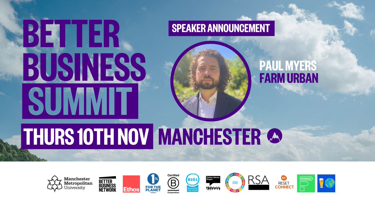 The Better Business Network (@betterb_network) on Twitter photo Paul Myers from <a href="/FarmUrbanUK/">Farm Urban</a> will be introducing our first theme for the day SEED! 🌱
Paul is the MD of Farm Urban and focuses on transforming our cities to be greener and more inclusive.
Become part of the Solution.
Join us as at the Summit: bit.ly/3yCTMxe
#BBS22 Paul Myers from <a href="/FarmUrbanUK/">Farm Urban</a> will be introducing our first theme for the day SEED! 🌱
Paul is the MD of Farm Urban and focuses on transforming our cities to be greener and more inclusive.
Become part of the Solution.
Join us as at the Summit: bit.ly/3yCTMxe
#BBS22