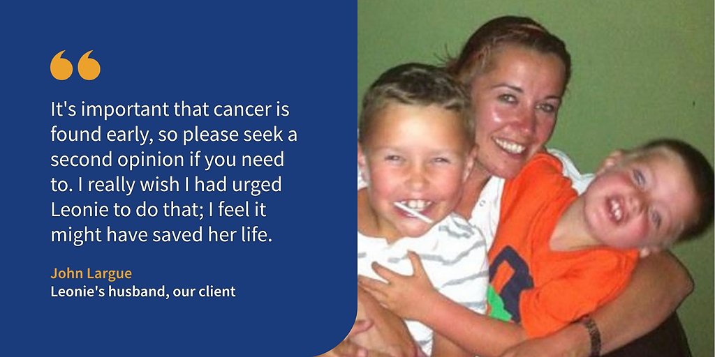 Our client, John Largue sadly lost his wife, mum-of-two, Leonie around one year after she was diagnosed with #BreastCancer. For #BreastCancerAwarenessMonth, he’s spoken about his ‘devastating’ loss and the importance of early detection: bit.ly/3rJJSGo