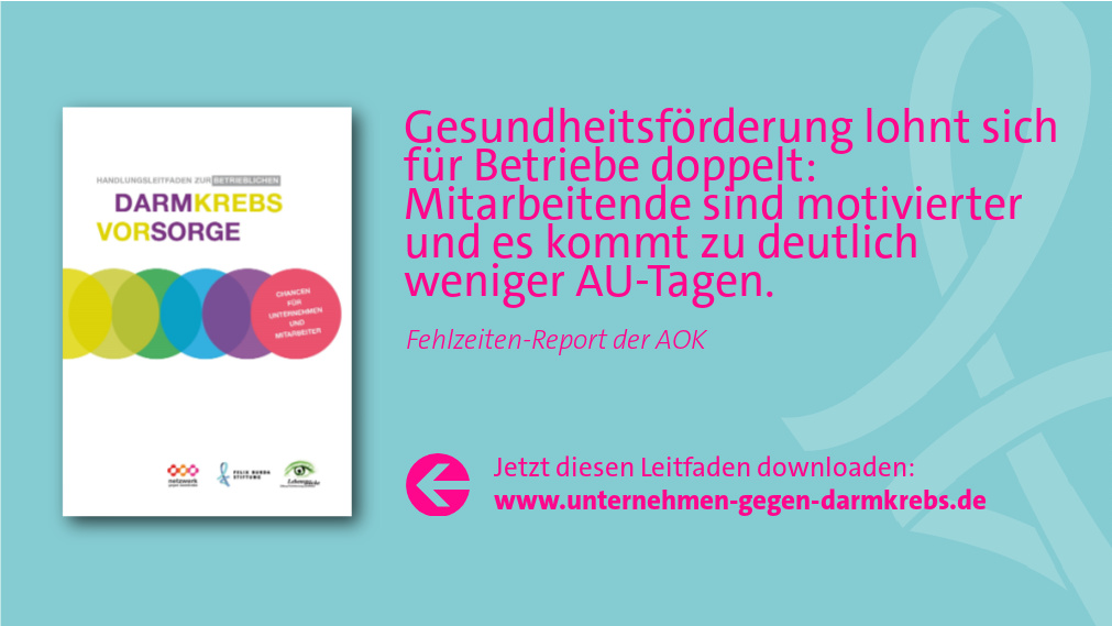 Heute in der @aerztezeitung: Die Herausgeber des Fehlzeiten-Reports empfehlen, in #BetrieblicheGesundheitsförderung zu investieren. Unser Vorschlag: Die betriebliche Darmkrebsvorsorge. 😊 Das rechnet sich! 💶💶💶 ▶unternehmen-gegen-darmkrebs.de @AOK_Politik #bgm #gesund