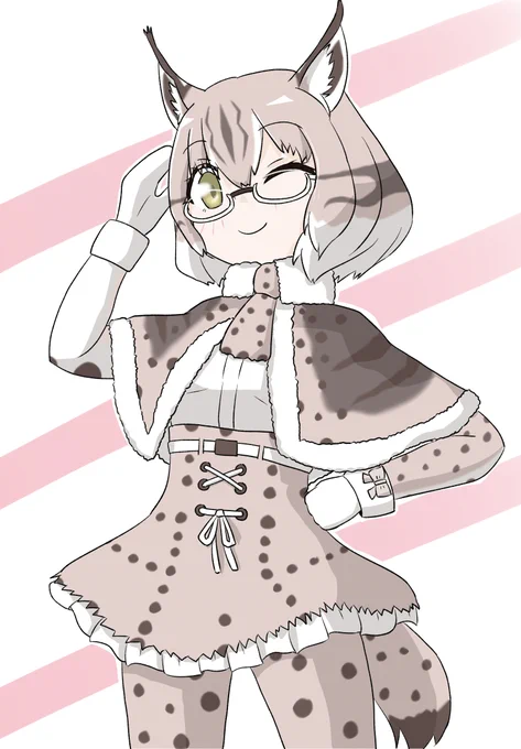 けものフレンズ3 シベリアオオヤマネコお迎え出来た記念お絵描き!最初に見たこのポーズがお気に入り#けものフレンズ3#シベリアオオヤマネコ 