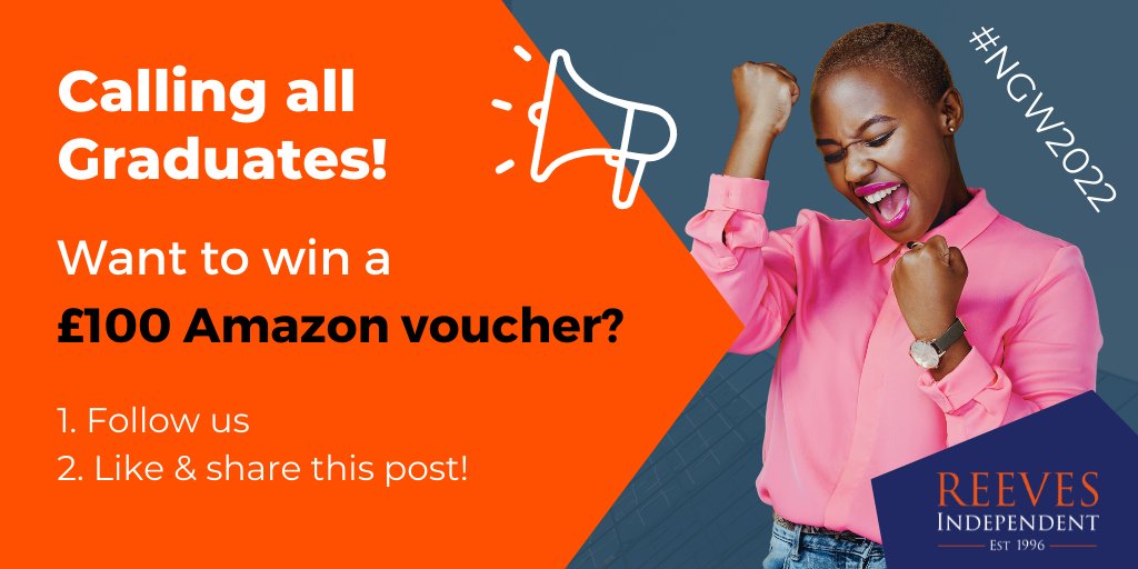 Reevesifa1's tweet photo. #NGW2022 | Win a £100 Amazon Voucher!

To celebrate National Graduate Week, we’re offering you the chance to win a £100 Amazon voucher. To enter…

1. Follow us 
2. Like this post
3. Share this post

We’ll be announcing the winner via social media this week. 

Good Luck! https://t.co/QvIkd6Wnjb