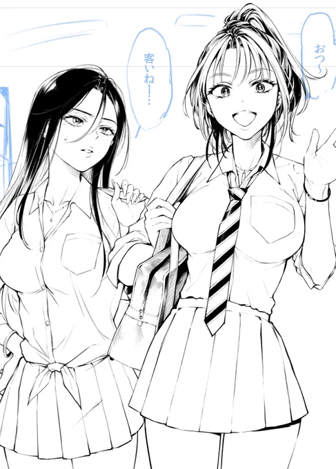 作画開始～モブキャラちゃん達で筆馴らし 