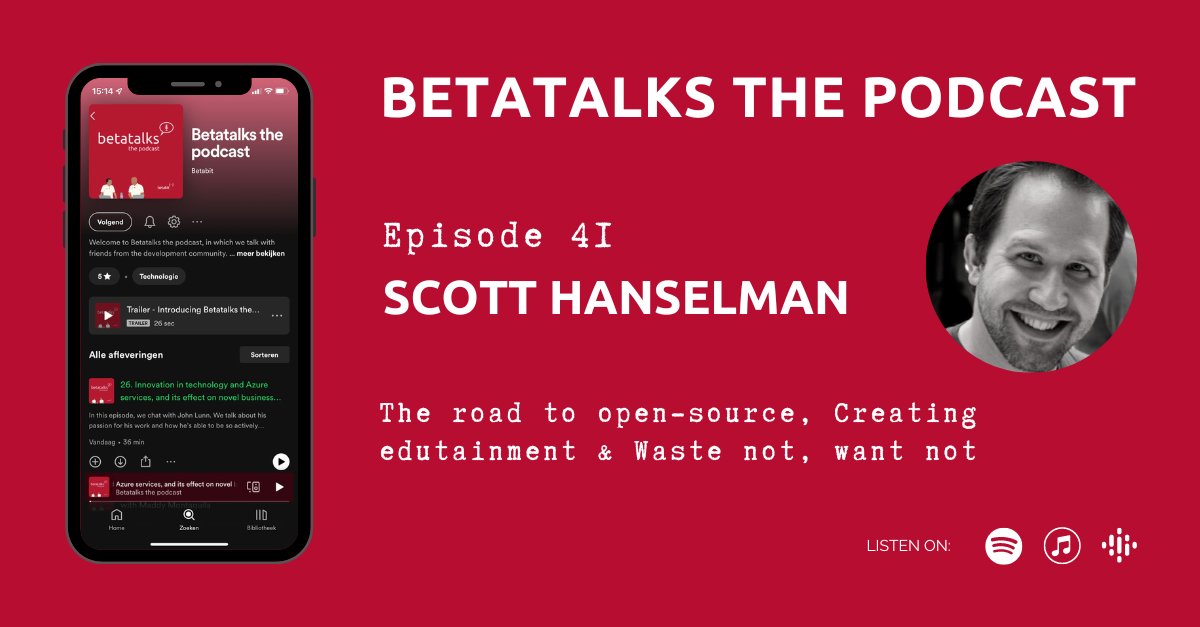 oscarvantol's tweet photo. Hey friends! We just release a new episode. @rickvdbosch and I had the absolute pleasure to speak with @shanselman. Check it out: https://t.co/pXgbf5uRW3 https://t.co/RC8ibbOnia