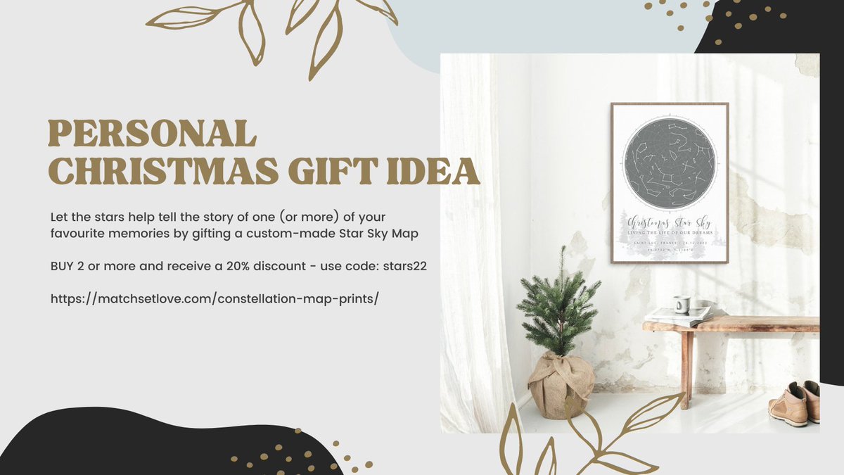 MatchSetLove's tweet image. #personalchristmasgiftidea 
Let’s convert a favourite memory into a custom Constellation Map Poster 
Buy 2 or more Constellation Map Prints and receive a 20% discount – use code: stars22
matchsetlove.com/constellation-…
